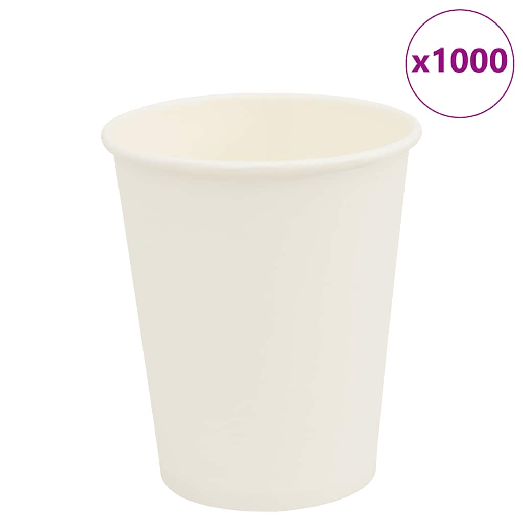 Vidaxl Paper Coffee Tazze da 1000 pezzi 8oz 200 ml di bianco