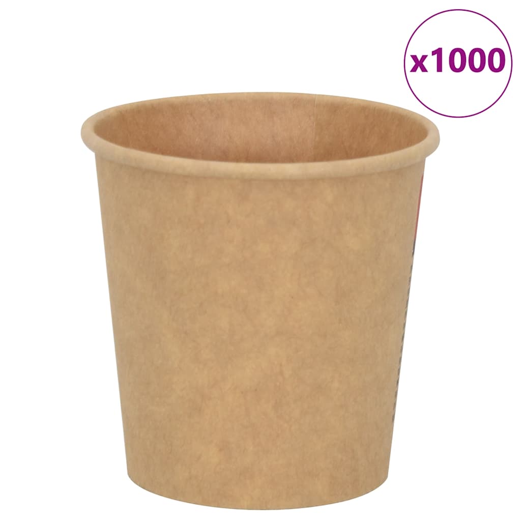 Vidaxl Paper Coffee Cazs 1000 PCOZ 100 ml de marrón