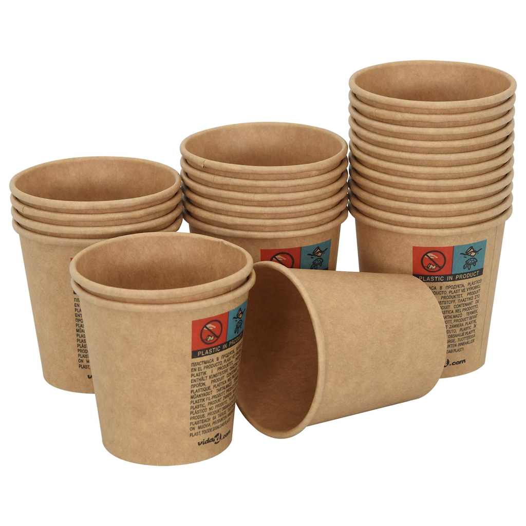 Vidaxl Paper Coffee Cazs 1000 PCOZ 100 ml de marrón