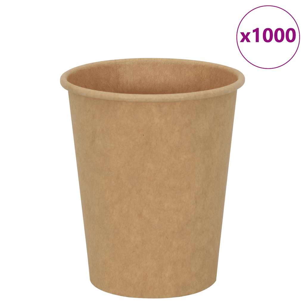 Vidaxl Paper Coffee Tazze 1000 pezzi 8oz 200 ml marrone