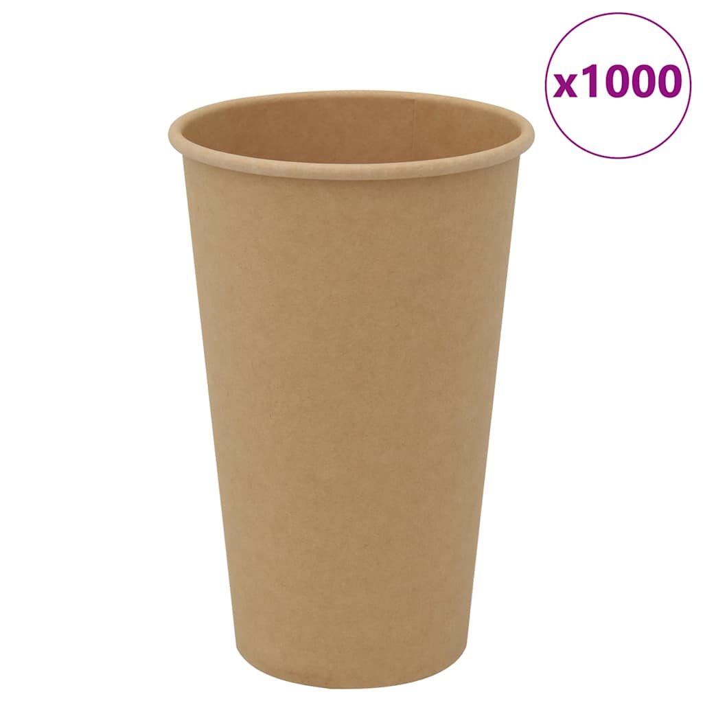 Vidaxl Paper Coffee Cazs 1000 ST 16oz 400 ml de marrón