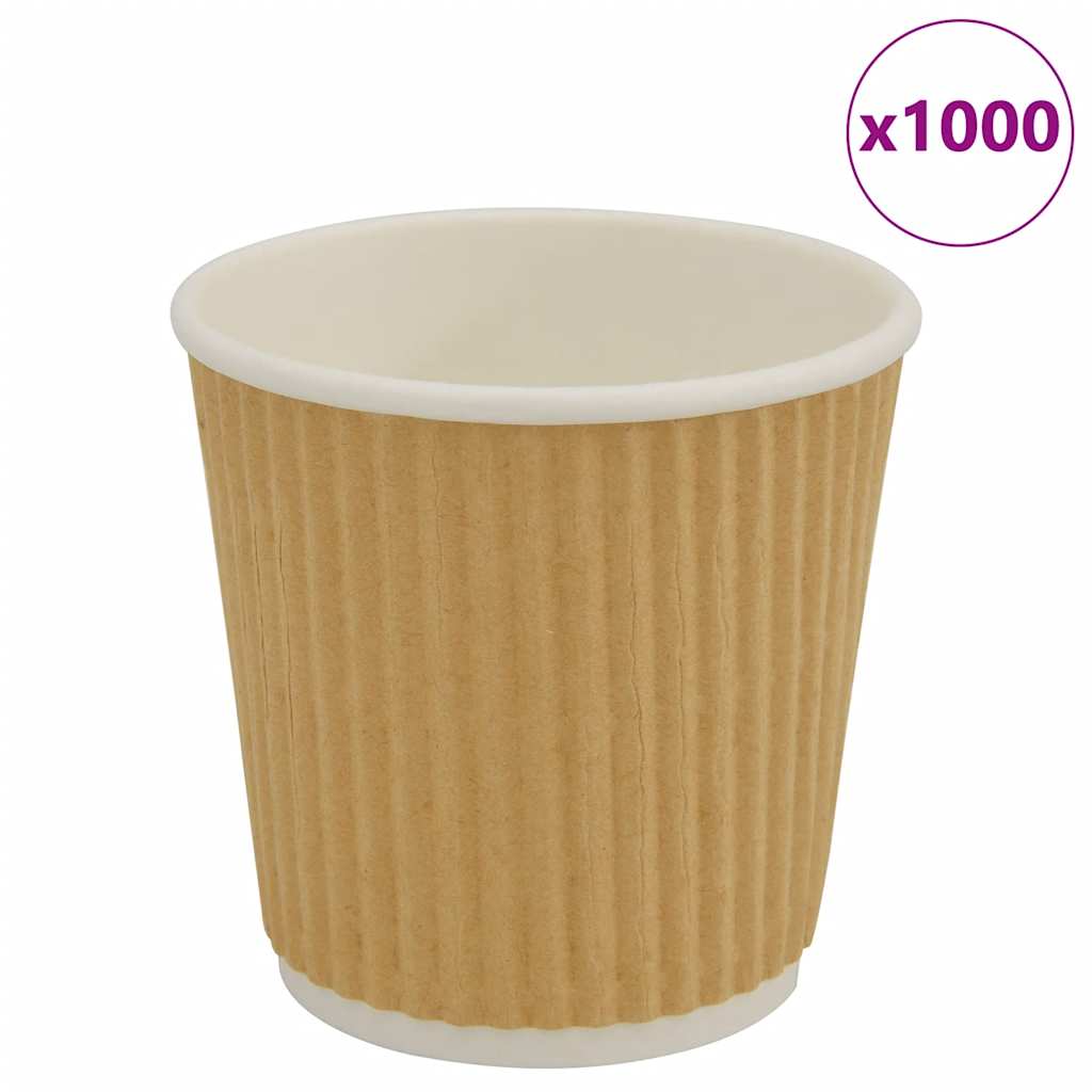 Vidaxl Paper Coffee Cazs 1000 PCOZ 100 ml de marrón