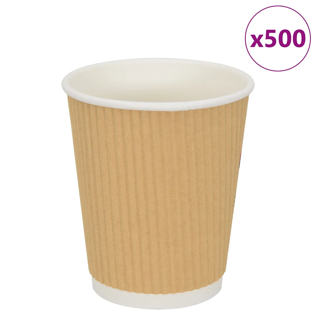 Vidaxl Paper Coffee Cazs 500 PCS 8 oz 200 ml de marrón