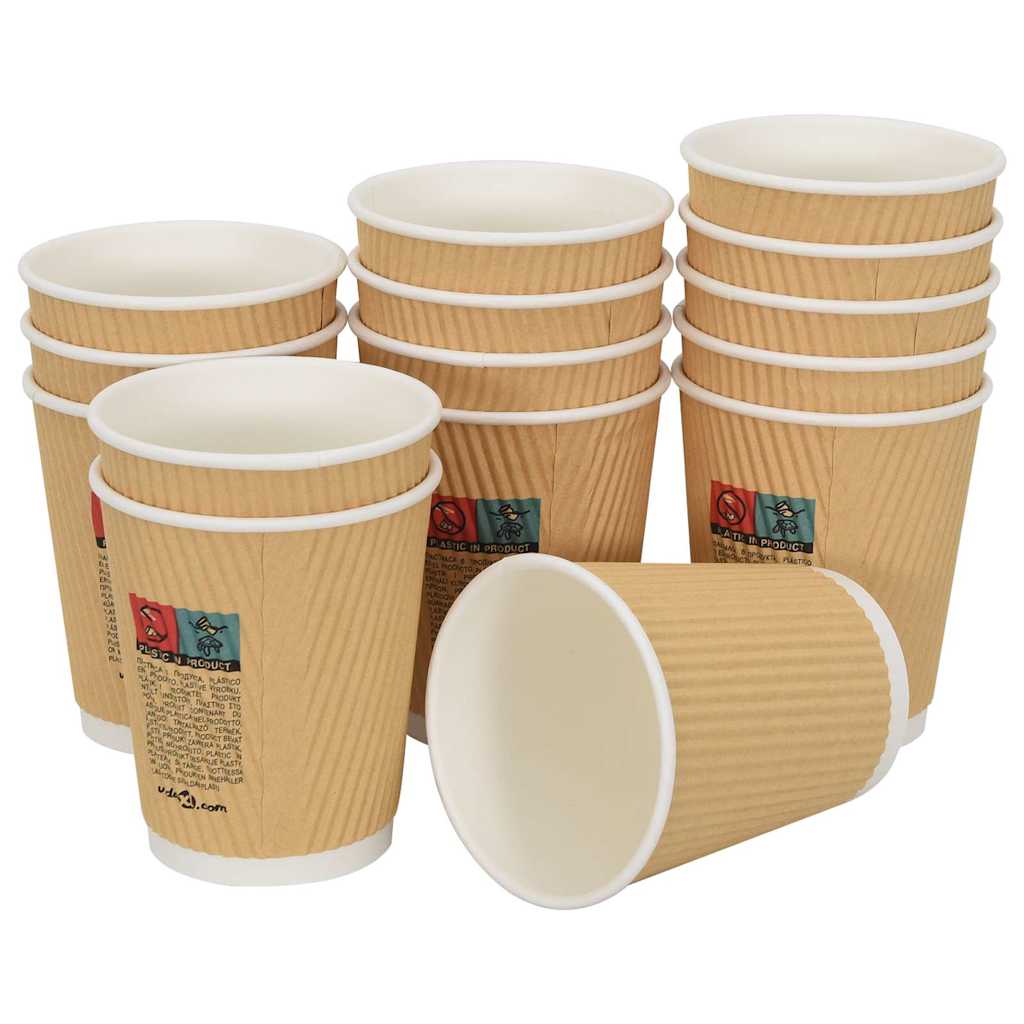 Vidaxl Paper Coffee Cazs 500 PCS 8 oz 200 ml de marrón