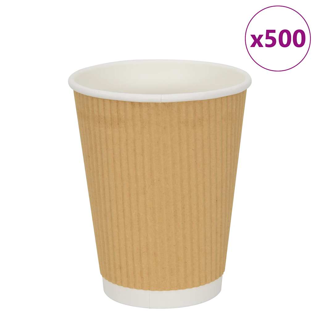 Vidaxl Paper Coffee Cazs 500 PCS 12oz 300 ml de marrón