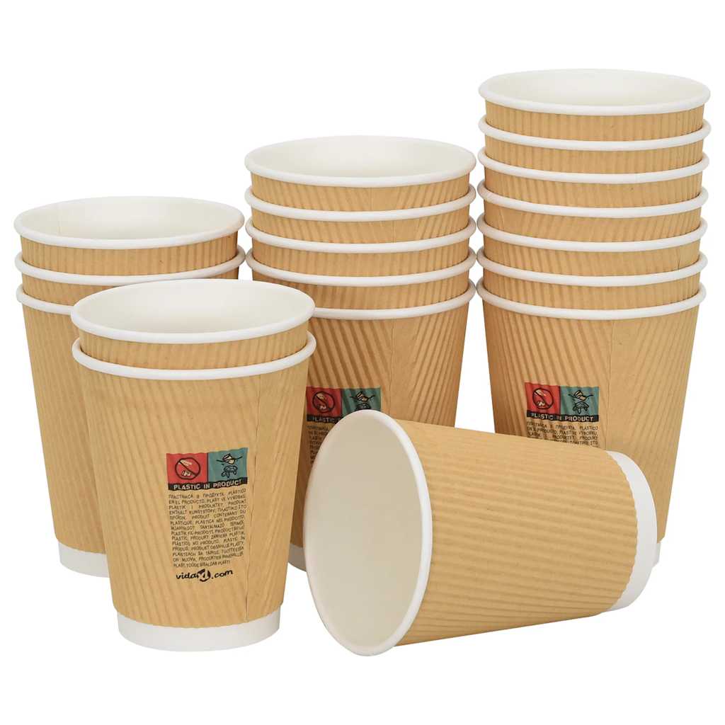 Vidaxl Paper Coffee Cazs 500 PCS 12oz 300 ml de marrón