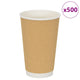 Vidaxl Paper Coffee Copas 500 St 16 oz 400 ml de marrón