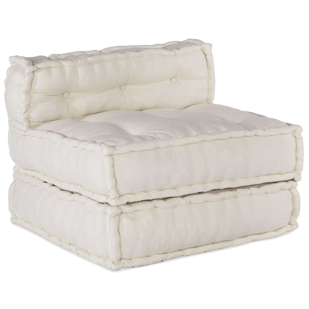 Sofá modular VidaXL 70x70x54 tela crema