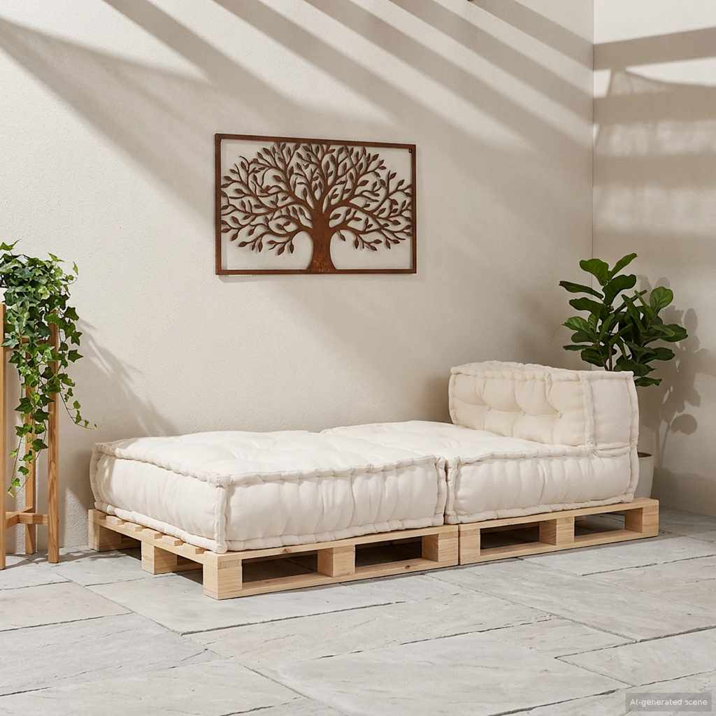 Sofá modular VidaXL 70x70x54 tela crema