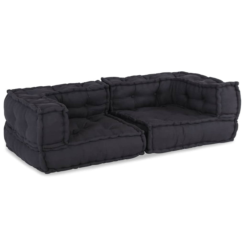 Divano componibile VidaXL 2 posti 140x70x36 tessuto antracite