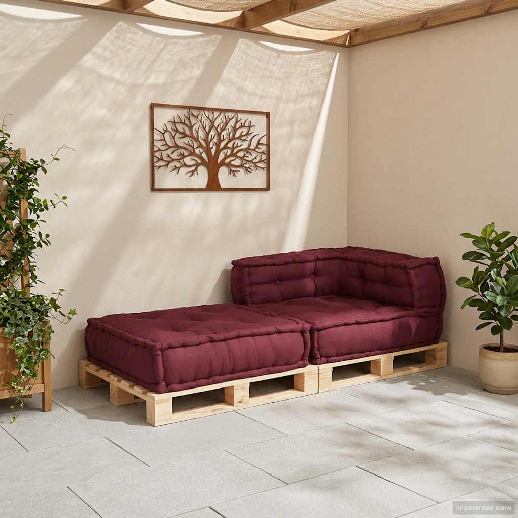 Set divani componibili Vidaxx tessuto marrone castagna 70x70x54