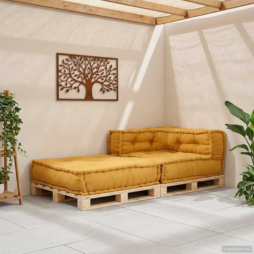 Divano componibile Vidaxx 70x70x54 tessuto giallo