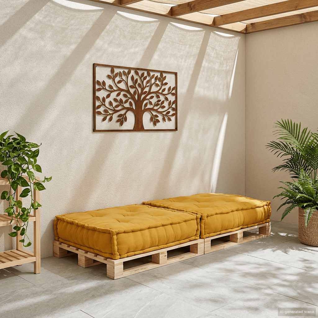 Divano componibile VidaXL 70x70x36 tessuto giallo
