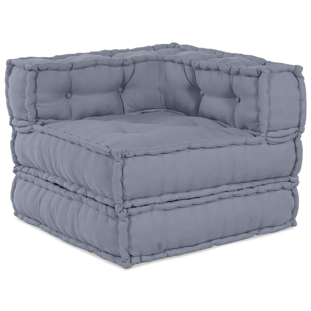 Divano angolare componibile Vidaxl tessuto grigio 70 x 70 x 56 cm