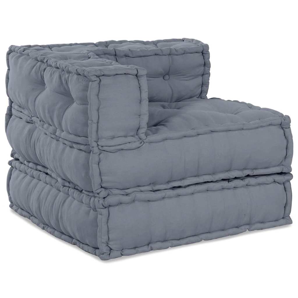 Divano angolare componibile Vidaxl tessuto grigio 70 x 70 x 56 cm