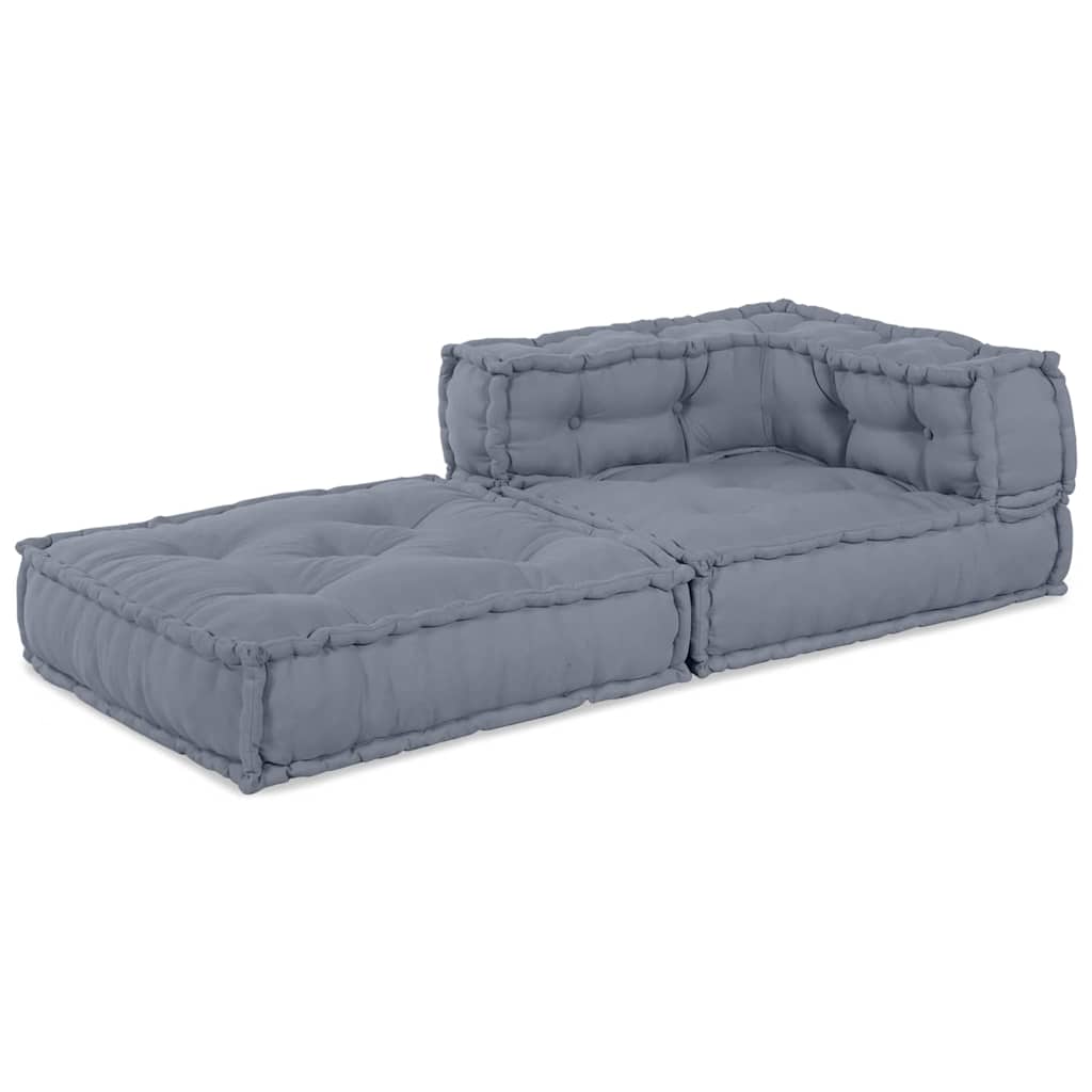 Divano angolare componibile Vidaxl tessuto grigio 70 x 70 x 56 cm