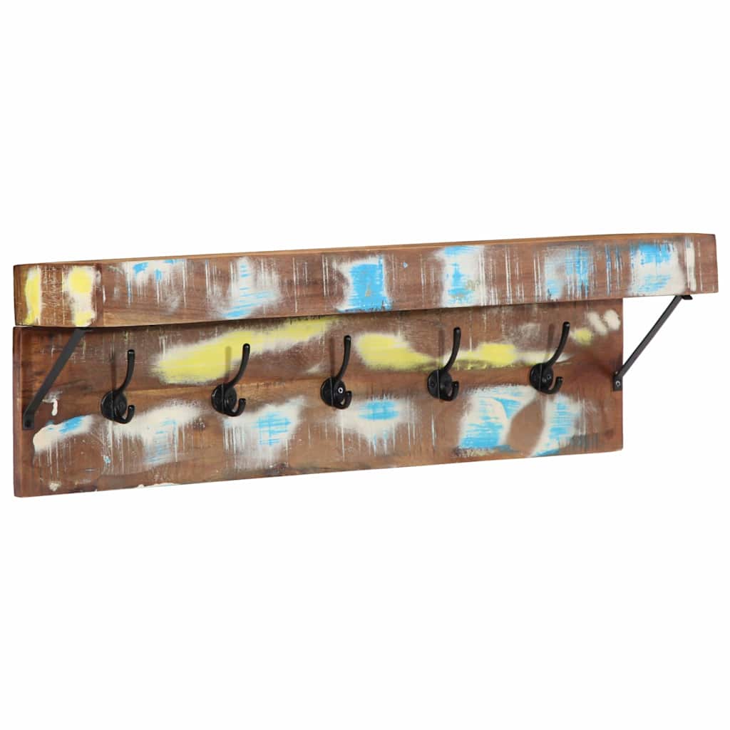 Vidaxx perchero con estante marrón 73 x 19 x 23 cm madera maciza reciclada