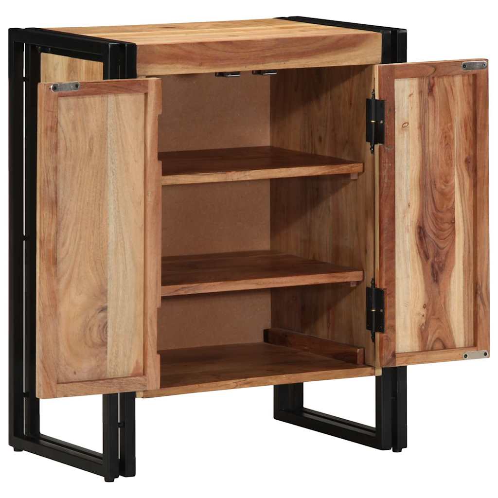 Vidaxx zapatero con estante marrón 56 x 35 x 70 cm madera maciza de acacia