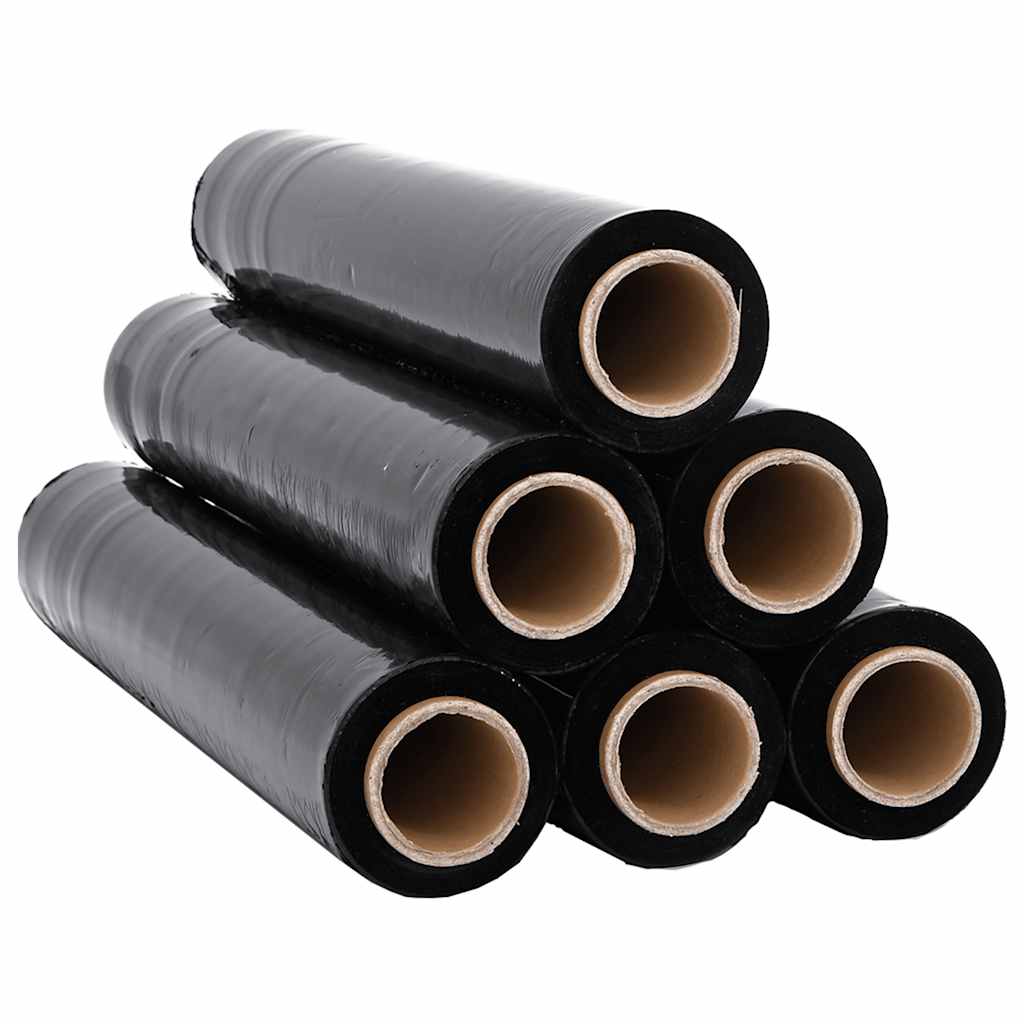 VidaXL film estirable 6uds 30 μm 50 cm x 300 m negro