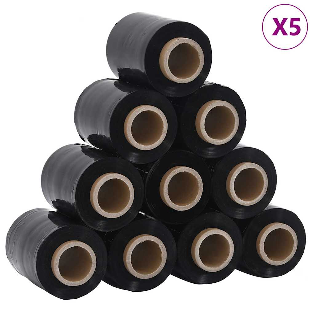 Pellicole estensibili VidaXL 50 pezzi neri 23 µm 10 cm x 150 m
