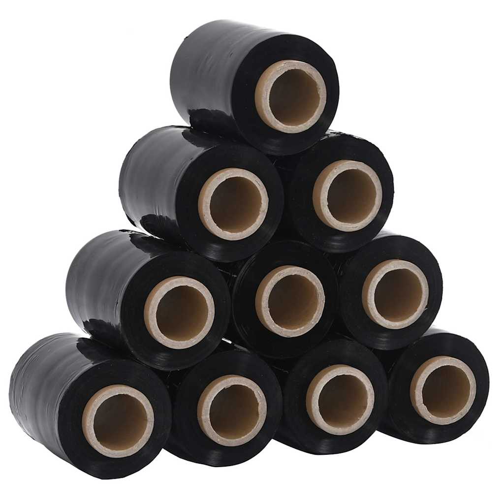 Pellicole estensibili VidaXL 10 pezzi nero 23 µm 10 cm x 300 m