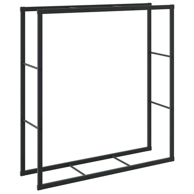 Vidaxl haardhoutrek 110x30x116 cm staal zwart