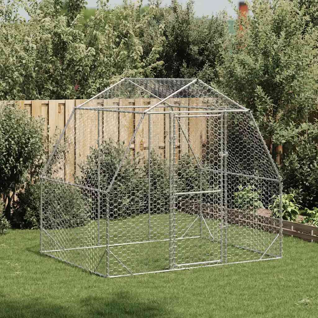Vidaxl Chicken Run 2.5x2x2.25 M M Galvanized Steel