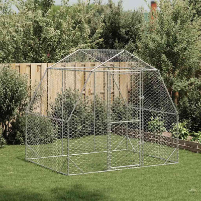 Vidaxl Chicken Run 2.5x2x2.25 M M Galvanized Steel