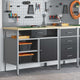Banco da lavoro VidaXL con cassetto con ripiano nero e grigio 100 x 55 x 85 cm
