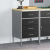 Vidaxl werkbank met lade met opslag zwart en grijs 50 x 55 x 85 cm