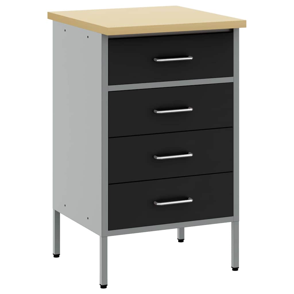 Banco da lavoro Vidaxxl con cassetto con contenitore nero e grigio 50 x 55 x 85 cm