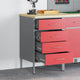 Banco da lavoro VidaXL rosso e grigio 50 x 55 x 85 cm in MDF e acciaio