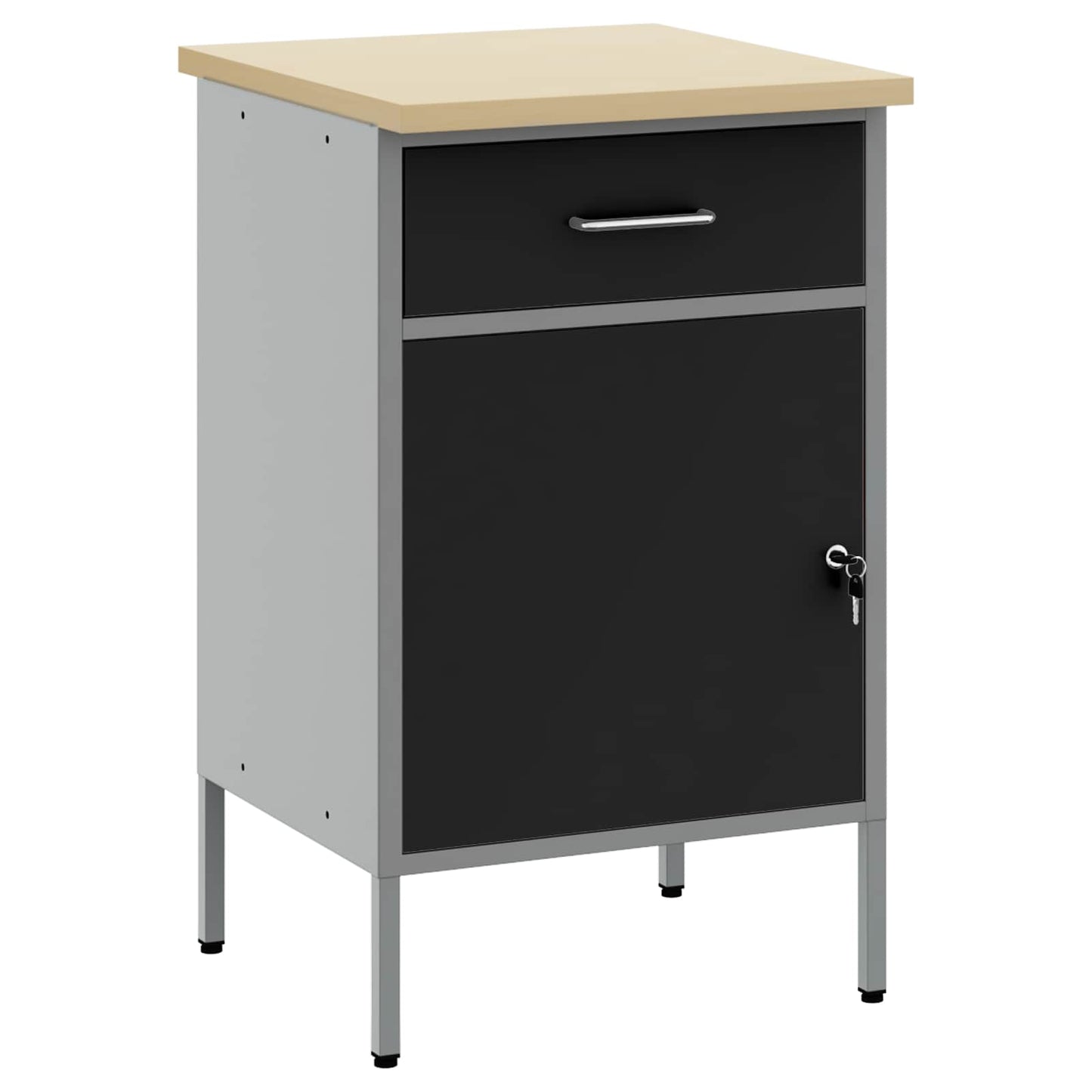 Banco da lavoro Vidaxxl con cassetto con contenitore nero e grigio 50 x 55 x 85 cm