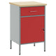 Banco da lavoro VidaXL rosso e grigio 50 x 55 x 85 cm in MDF e acciaio