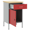 Banco da lavoro VidaXL rosso e grigio 50 x 55 x 85 cm in MDF e acciaio