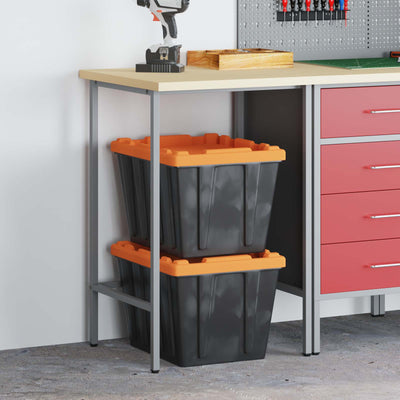 Tavolo angolare Vidaxx grigio 55 x 55 x 85 cm in acciaio e derivati del legno