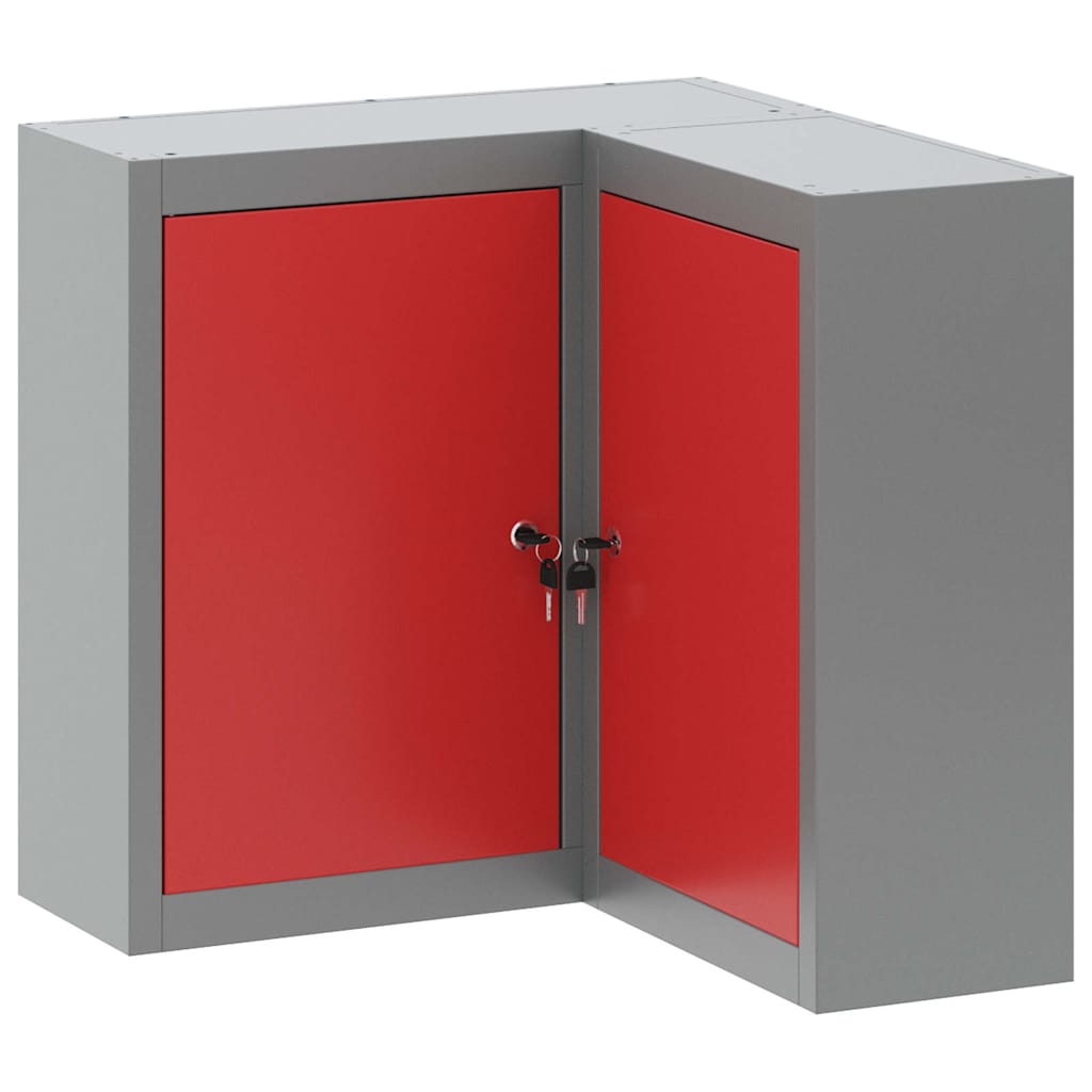 Armadio portautensili Vidaxxl con ripiano rosso e grigio 55 x 55 x 55 cm