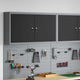 Vidaxl gereedschapskast met plank zwart en grijs 50 x 20 x 55 cm