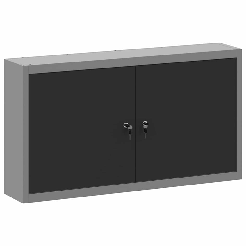 Vidaxl gereedschapskast met plank zwart en grijs 50 x 20 x 55 cm