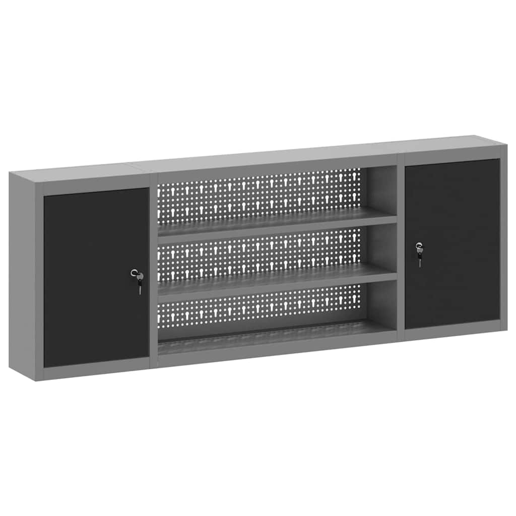 Armadio portautensili Vidaxxl con ripiano nero e grigio 50 x 20 x 55 cm