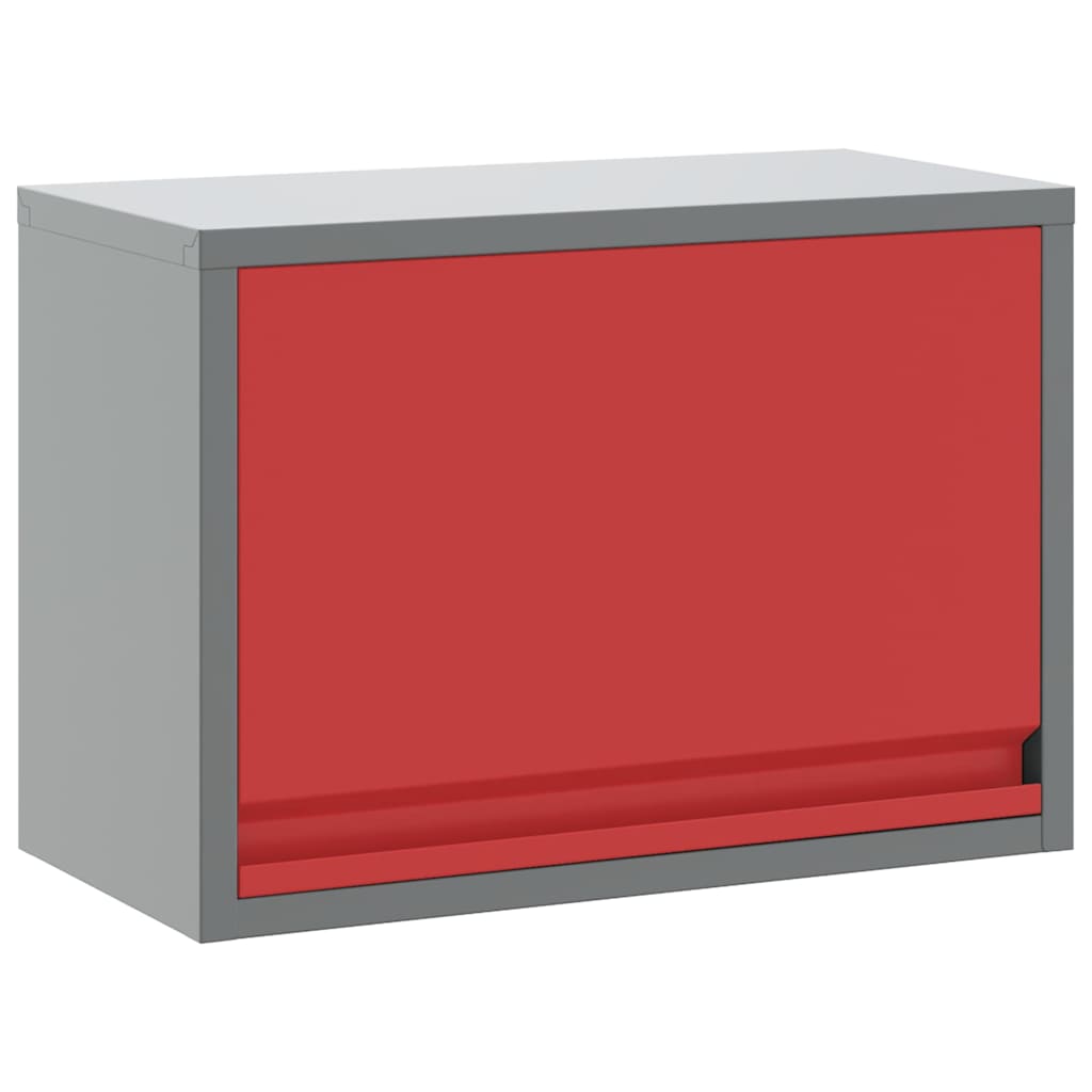 Armadio portautensili VidaXL con portaoggetti rosso e grigio 50 x 25 x 35 cm
