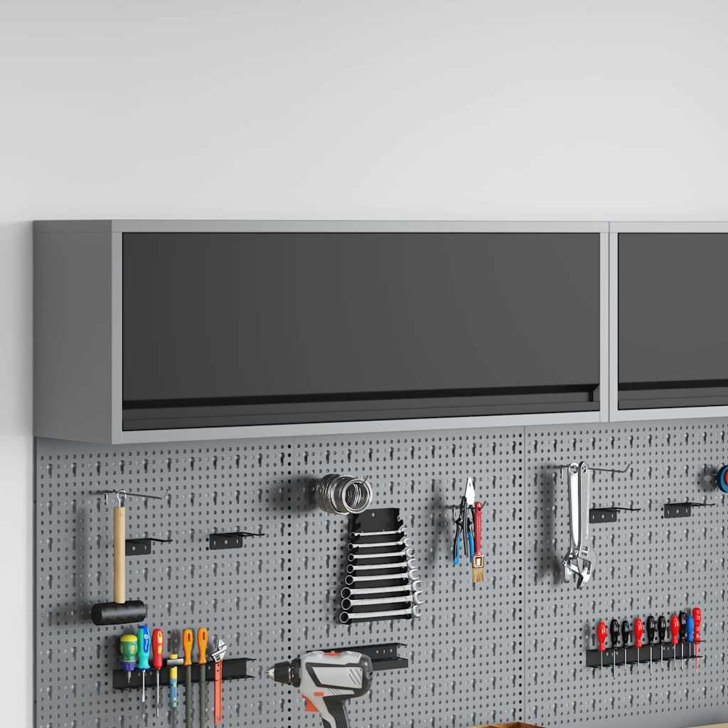 Vidaxx armario para herramientas con almacenamiento negro y gris 100 x 25 x 35 cm