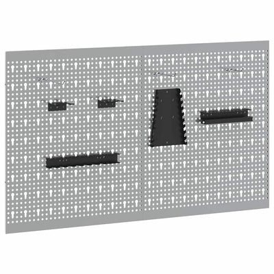 Vidaxl gereedschap wandpaneel 2 pcs grijs 100 x 1 x 60 cm