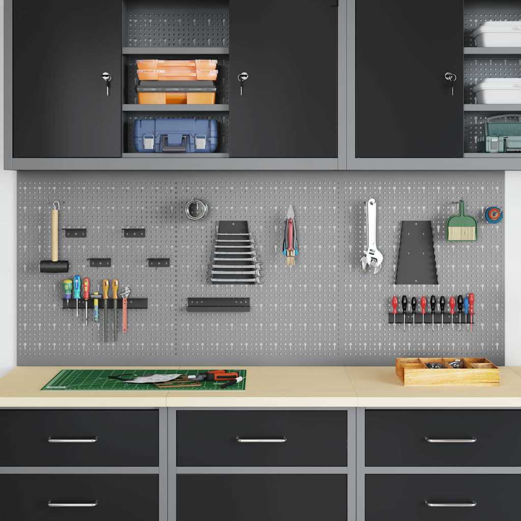 Vidaxx herramientas panel de pared 3 piezas gris 150 x 1 x 60 cm