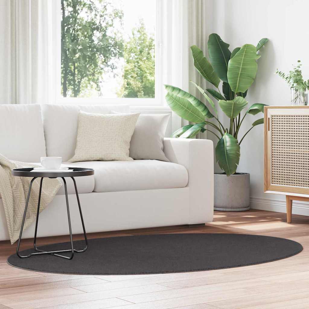 Alfombras vidaxl oval huarte antracita 120 x 170 cm 100% poliéster