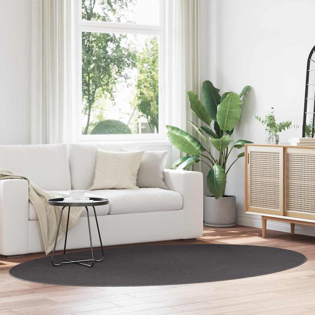 Vidaxl tappeto ovale huarte antracite 160 x 230 cm 100% poliestere