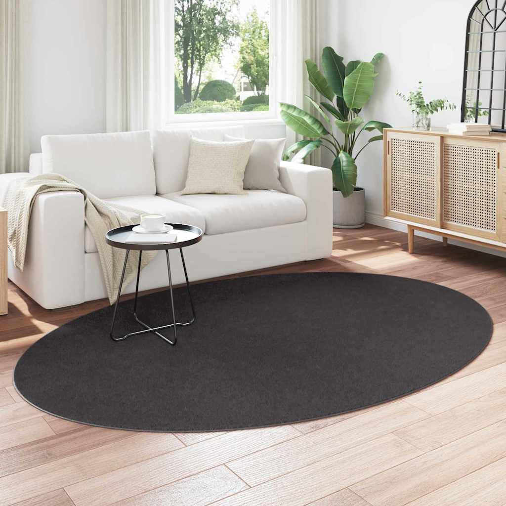 Vidaxl tappeto ovale huarte antracite 160 x 230 cm 100% poliestere