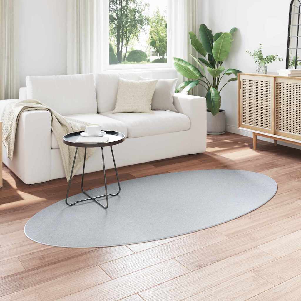 Alfombras vidaxl ovaladas huarte gris 100 x 200 cm 100% poliéster