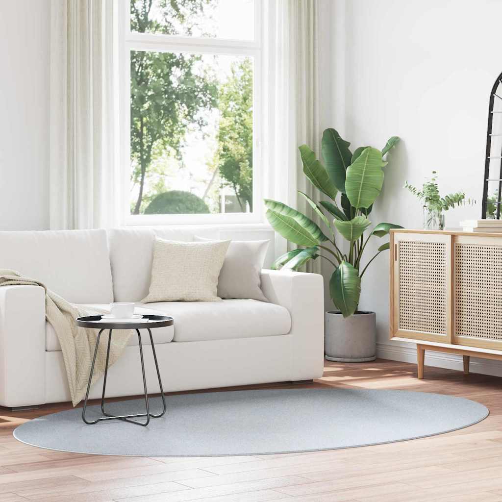 Vidaxl vloerkleden ovaal huarte grijs 160 x 230 cm 100% polyester