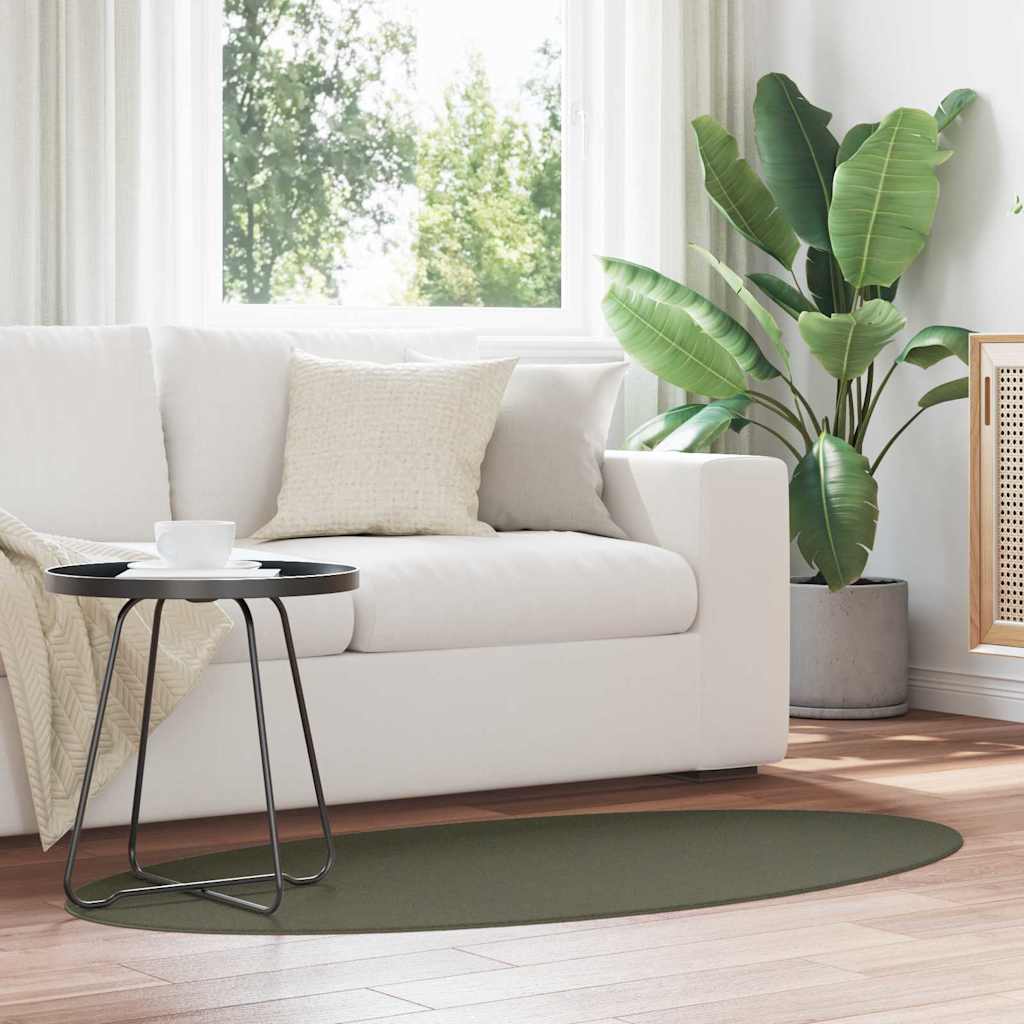 Vidaxl vloerkleden ovaal huarte bosgroen 80 x 150 cm 100% polyester
